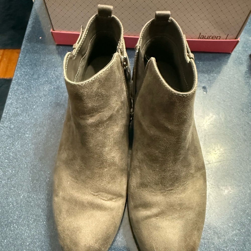 Gray Minimalist Ankle Booties with Slip-On Design